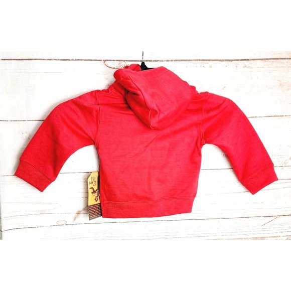 Esy Surf Co. Raspberry Color 12M Cotton/Poly Toddler Full Zip Hooded Sweater - Picture 4 of 12